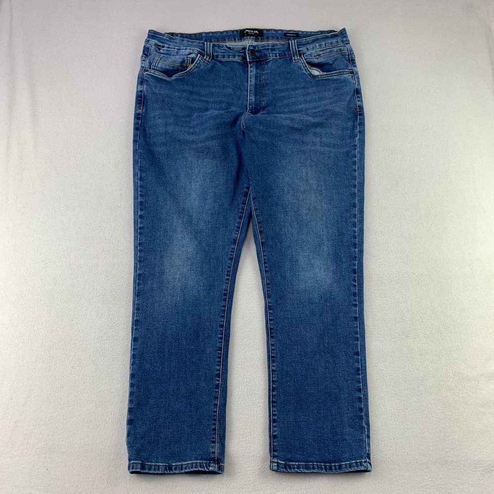 Kenneth Cole Straight Fit Jeans Mens 40x30 Blue Denim Casual Stretch